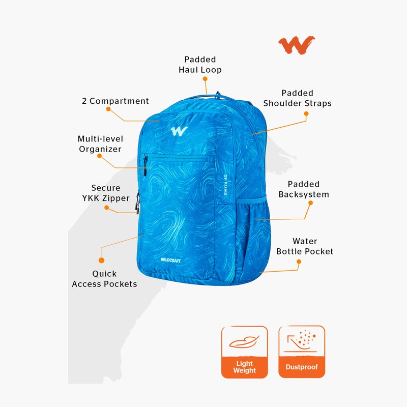 WILDCRAFT حقيبة ظهر مطبوعة باللون الأزرق من وايلدكرافت للأطفال - Image 2